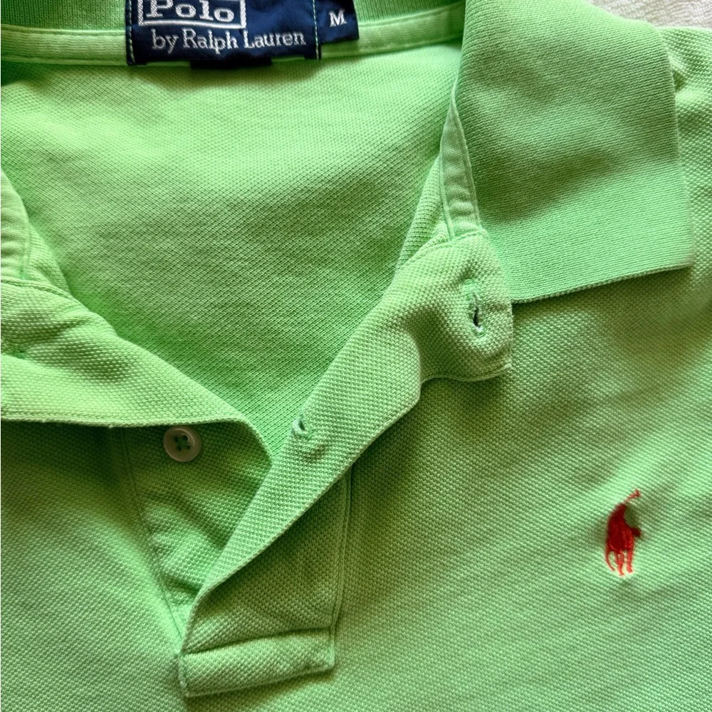 Vintage Polo Ralph Lauren Lime Green Polo Shirt Short Sleeve - Men’s Medium